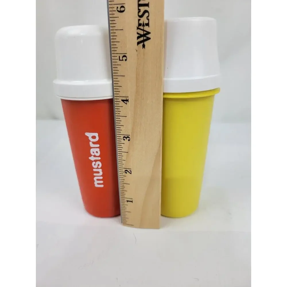 Tupperware Mustard & Catsup Ketchup Dispensers Pump w/lids 1329, 870, 871, 1603